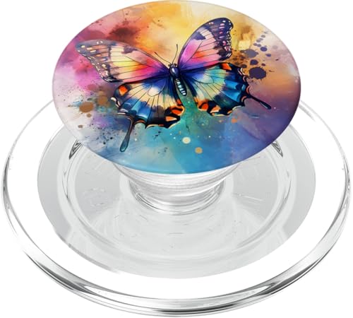 Niedlicher Schmetterling Chic Schmetterlinge Regenbogen PopSockets PopGrip für MagSafe von Chic Boho Moth and Butterfly Pattern Designs