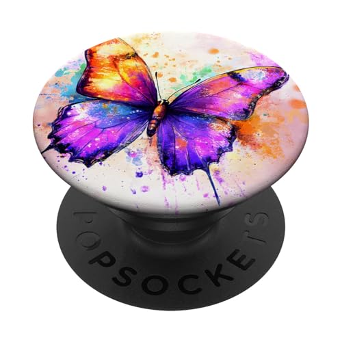 Schicke Schmetterlingsflügel, niedliche Schmetterlinge PopSockets Klebender PopGrip von Chic Boho Moth and Butterfly Pattern Designs