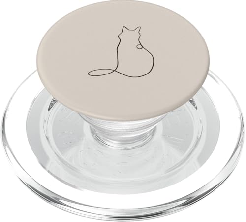 Cat Line Art Niedliches Kätzchen Minimalistische Katzen-Silhouette PopSockets PopGrip für MagSafe von Chic Cat and Kitten Designs