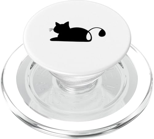 Cat Line Art Süßes Kätzchen-Silhouette Katze PopSockets PopGrip für MagSafe von Chic Cat and Kitten Designs