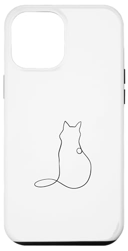 Hülle für iPhone 12 Pro Max Cat Line Art Niedliches Kätzchen Minimalistische Katzen-Silhouette von Chic Cat and Kitten Designs