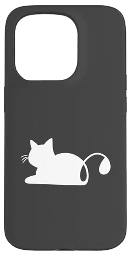 Hülle für iPhone 15 Pro Cat Line Art Süßes Kätzchen-Silhouette Katze von Chic Cat and Kitten Designs