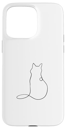 Hülle für iPhone 15 Pro Max Cat Line Art Niedliches Kätzchen Minimalistische Katzen-Silhouette von Chic Cat and Kitten Designs