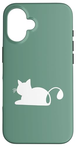 Hülle für iPhone 16 Cat Line Art Süßes Kätzchen-Silhouette Katze von Chic Cat and Kitten Designs