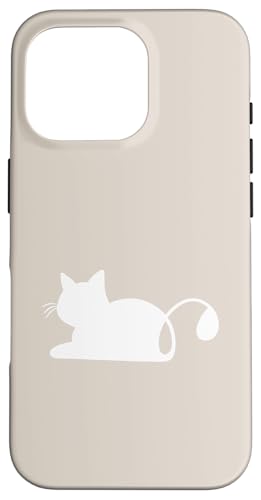 Hülle für iPhone 16 Pro Cat Line Art Süßes Kätzchen-Silhouette Katze von Chic Cat and Kitten Designs