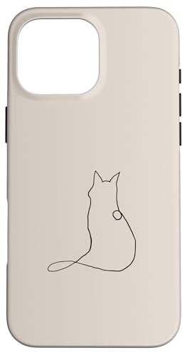 Hülle für iPhone 16 Pro Max Cat Line Art Kitten Silhouette Katze von Chic Cat and Kitten Designs