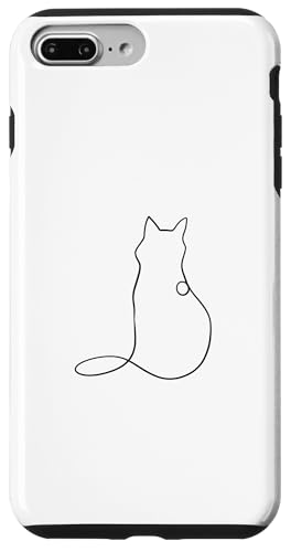 Hülle für iPhone 7 Plus/8 Plus Cat Line Art Niedliches Kätzchen Minimalistische Katzen-Silhouette von Chic Cat and Kitten Designs