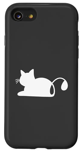 Hülle für iPhone SE (2020) / 7 / 8 Cat Line Art Süßes Kätzchen-Silhouette Katze von Chic Cat and Kitten Designs