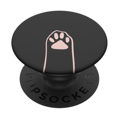 Minimalistische Katzenpfoten-Silhouette, niedliches Kätzchen PopSockets Klebender PopGrip von Chic Cat and Kitten Designs