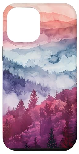 Hülle für iPhone 12 Pro Max Wandern Wald Berglandschaft Wanderer Bergsteiger von Chic Forest Landscape and Tree Designs