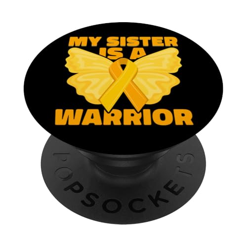 Meine Schwester ist eine Kriegerin, Krebs im Kindesalter PopSockets mit austauschbarem PopGrip von Childhood Cancer Awareness