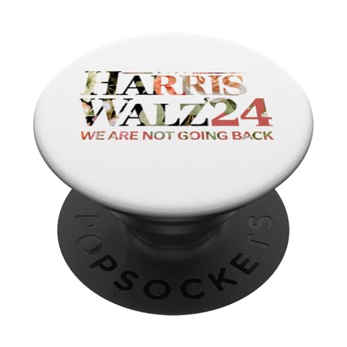 Harris Walz 24 We Are Not Going Back Floral Flowers Pretty PopSockets mit austauschbarem PopGrip von Childless Cat Ladies Vote NYC