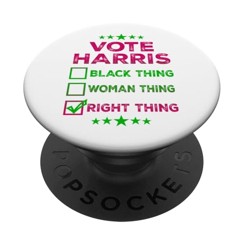 Wähle Harris Walz Black Thing Frau Ding RIGHT THING Kamala PopSockets mit austauschbarem PopGrip von Childless Cat Ladies Vote NYC