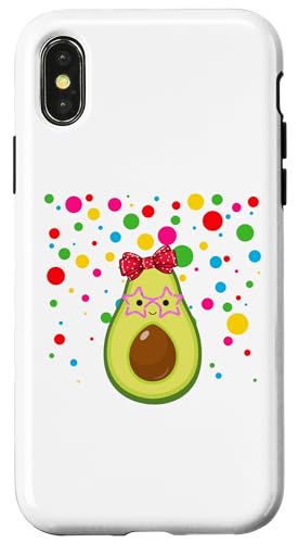 Hülle für iPhone X/XS Avocado Happy Spotted Dots Children Spotty In Need Kids von Children Spotty In Need Meme Tee Store.