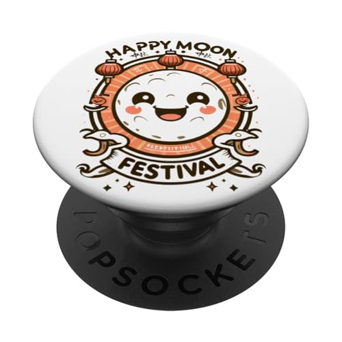 Love MoonCake Chinesische Mitte Herbst Kaninchen Festival Feier PopSockets Klebender PopGrip von Chinese Mid Autumn Moon Festival