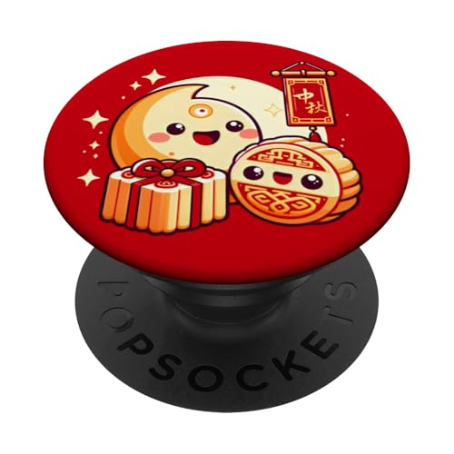 Love MoonCake Chinesische Mitte Herbst Kaninchen Festival Feier PopSockets Klebender PopGrip von Chinese Mid Autumn Moon Festival