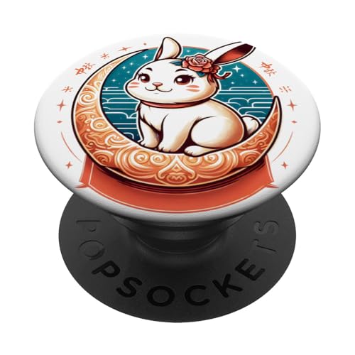 Love MoonCake Chinesische Mitte Herbst Kaninchen Festival Feier PopSockets mit austauschbarem PopGrip von Chinese Mid Autumn Moon Festival