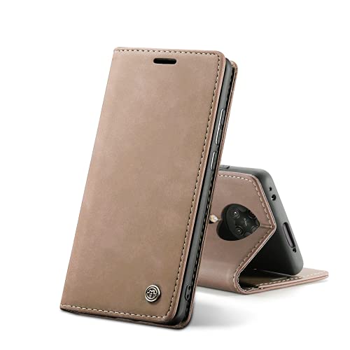 Chocoyi Kompatibel mit Xiaomi Poco F2 Pro/Redmi K30 Pro Hülle Leder,Magnetverschluss Premium PU Leder Flip Case,Standfunktion.-Braun von Chocoyi