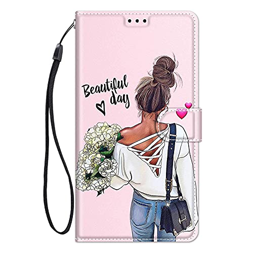 ChoosEU Handyhülle für Huawei P Smart 2019 / Honor 10 Lite Leder Hülle, Muster Handytasche Flip Case Schutzhülle Silikon Bumper Motive Klapphülle, Stoßfeste Klappbar Lederhülle Cover - Mädchen von Choeeu