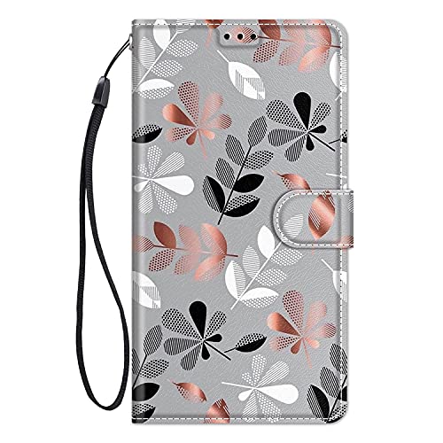 ChoosEU Hülle für Samsung Galaxy S23 Klapphülle Muster Handytasche Leder Schutzhülle Flip Case Stoßfeste Silikon Motive Handyhülle Motiv Klappbar Lederhülle Galaxy S23 Cover - Blatt von Choeeu