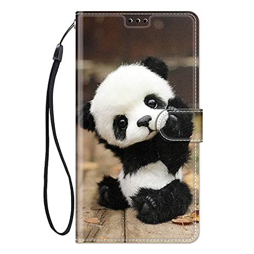 ChoosEU Hülle für Xiaomi Redmi Note 12 4G Klapphülle Muster Handytasche Leder Schutzhülle Flip Case Stoßfeste Silikon Motive für Mädchen Handyhülle Motiv Klappbar Lederhülle Cover - Panda von Choeeu