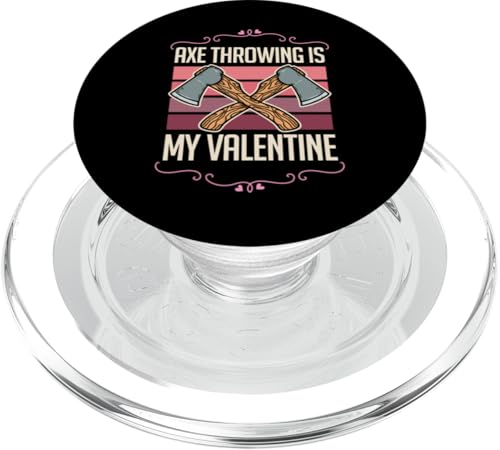 Axt werfen ist mein Valentinstag, lustige Herzliebe gegen Valentinstag PopSockets PopGrip für MagSafe von Chop and Aim Axe Indoor Throwing Party Essentials