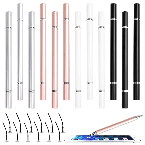 Chostky 12 PCS Stylus Stifte für Touch Screens, 2 in 1 kapazitive Disc Stylus Stifte Kugelschreiber Stylus Stift mit 12PCS austauschbare Disc Tipps für Touch Screen Device Telefone Tablet Computer von Chostky