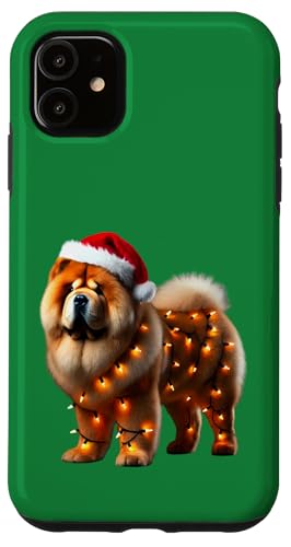 Hülle für iPhone 11 Chow Chow Weihnachtsmannmütze Weihnachtsbeleuchtung Hundebesitzer Mama Papa Liebhaber von Chow Chow Christmas Products