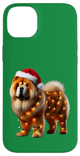 Hülle für iPhone 14 Plus Chow Chow Weihnachtsmannmütze Weihnachtsbeleuchtung Hundebesitzer Mama Papa Liebhaber von Chow Chow Christmas Products