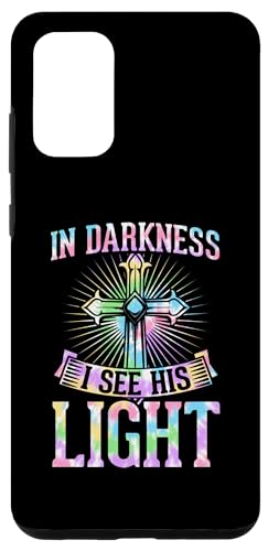 Hülle für Galaxy S20+ In Darkness I See His Light inspirierendes christliches Zitat von Christian Church Service and Bible Verse Merch