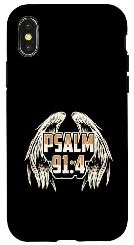 Hülle für iPhone X/XS Psalm 91 4 Under His Wings Christlicher Bibelvers Zitat von Christian Church Service and Bible Verse Merch