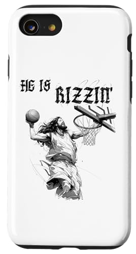 Hülle für iPhone SE (2020) / 7 / 8 He Is Rizzin' Lustiger Jesus Basketball Meme Christian Ostern von Christian Faith Easter Day Christian T-shirt