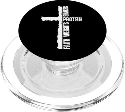 Faith Weights Protein Shakes Christliches Fitnessstudio, cooles Kreuz PopSockets PopGrip für MagSafe von Christian Workout Apparel Co.