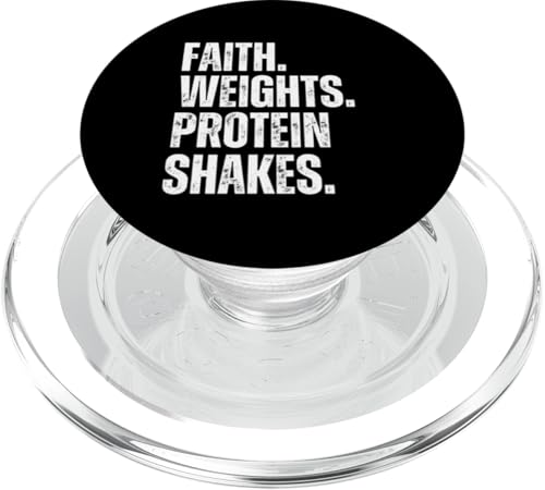 Faith Weights Protein Shakes Christliches Training PopSockets PopGrip für MagSafe von Christian Workout Apparel Co.