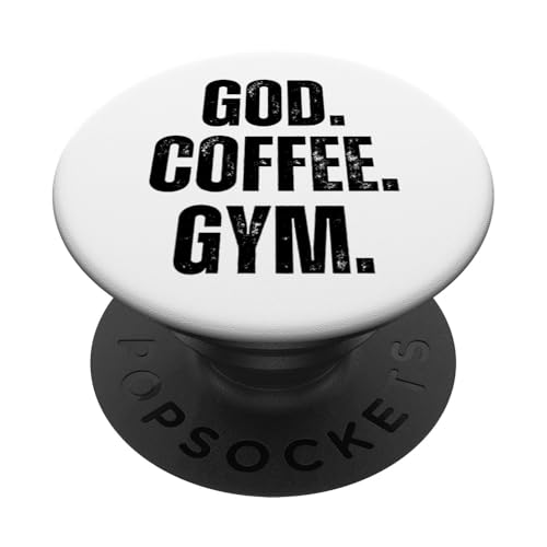 Gott, Kaffee, Fitnessstudio, christlicher Glaube, Gewichtheber, Workout, Fitnessstudio PopSockets mit austauschbarem PopGrip von Christian Workout Apparel Co.