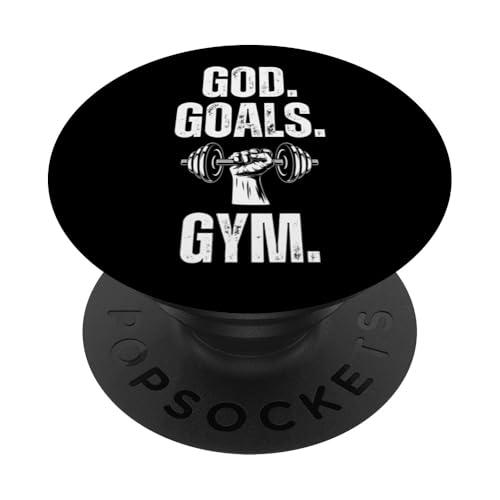 Gott. Ziele. Fitnessstudio. Hantel Christian Weight Lifter Workout PopSockets mit austauschbarem PopGrip von Christian Workout Apparel Co.