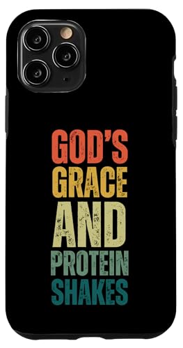 Hülle für iPhone 11 Pro God's Grace Protein Shakes Workout Christliches Retro-Fitnessstudio von Christian Workout Apparel Co.