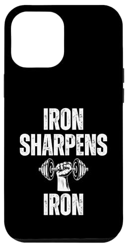 Hülle für iPhone 14 Pro Max Iron Sharpens Iron Hantel Christian Weight Lifter Cool Gym von Christian Workout Apparel Co.