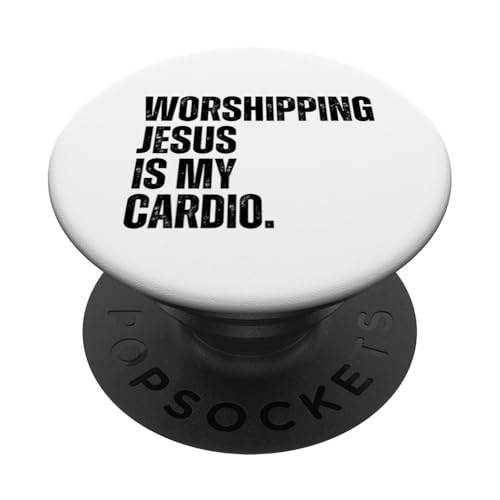 Jesus anzubeten ist mein lustiger Christian Faith Runner PopSockets Klebender PopGrip von Christian Workout Apparel Co.