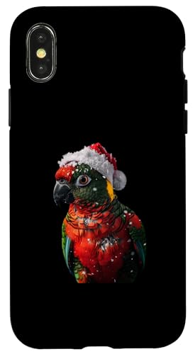 Hülle für iPhone X/XS Papagei Weihnachten von Christmas Animal Design