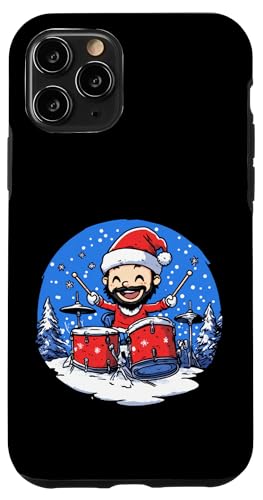 Hülle für iPhone 11 Pro Schlagzeuger Weihnachtsmann von Christmas Animals