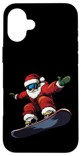 Hülle für iPhone 16 Plus Snowboarder Weihnachten von Christmas Animals