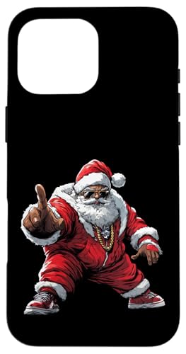 Hülle für iPhone 16 Pro Max Hip Hop Weihnachten / Rap Weihnachtsmann von Christmas Animals