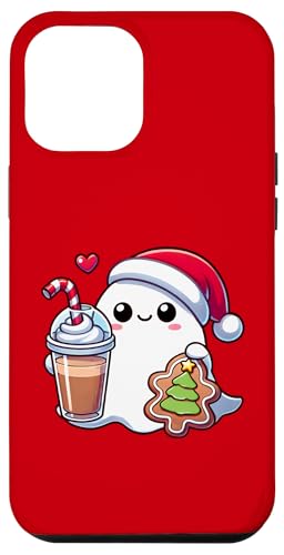 Hülle für iPhone 14 Pro Max Weihnachtliches Kawaii-Geist, niedlich/Urlaubs-Lebkuchen-Keks von Christmas Apparel & Gifts HHWCo.