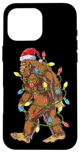 Hülle für iPhone 16 Pro Max Funny Christmas Bigfoot Sasquatch Weihnachtsbeleuchtung Sasquatch von Christmas Bigfoot Sasquatch Xmas Tees Accessories