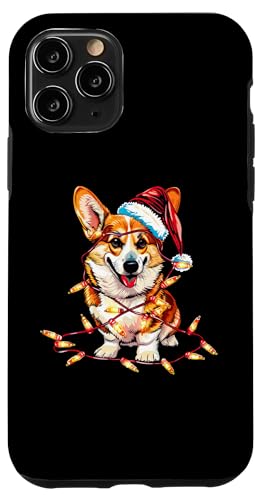 Hülle für iPhone 11 Pro Welsh Corgi Weihnachtsmannmütze Weihnachtsbeleuchtung Weihnachten Hund von Christmas Corgi Pajama Party Santa Dog Design