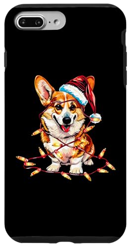 Hülle für iPhone 7 Plus/8 Plus Welsh Corgi Weihnachtsmannmütze Weihnachtsbeleuchtung Weihnachten Hund von Christmas Corgi Pajama Party Santa Dog Design