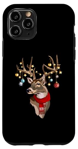 Hülle für iPhone 11 Pro Schal mit Hirschgeweih und Weihnachtsbeleuchtung von Christmas Deer Antlers Team