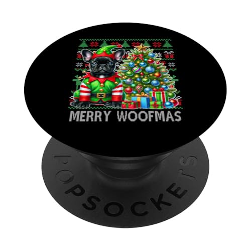 Französische Bulldogge Weihnachten hässlicher Pullover Lustiger Hundeliebhaber Xmas PopSockets Klebender PopGrip von Christmas Dog Lover Adorable Xmas Pet Apparel Co.