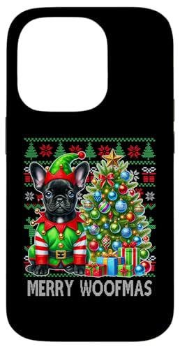 Hülle für iPhone 14 Pro Französische Bulldogge Weihnachten hässlicher Pullover Lustiger Hundeliebhaber Xmas von Christmas Dog Lover Adorable Xmas Pet Apparel Co.